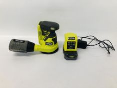 RYOBI CORDLESS ORBITAL SANDER WITH CHARGER MODEL R18ROS - SOLD AS SEEN