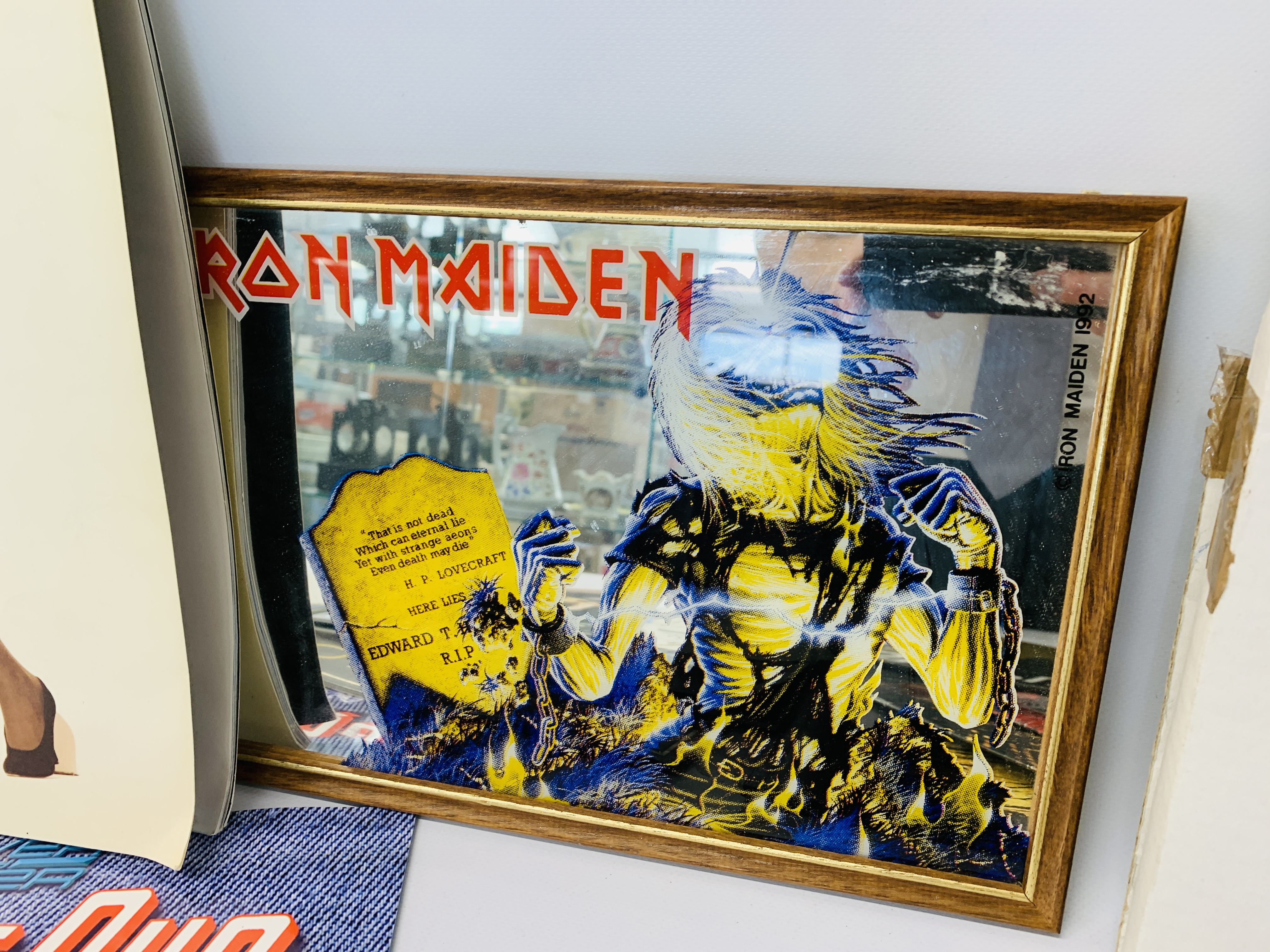COLLECTION OF MUSIC MEMORABILIA TO INCLUDE IRON MAIDEN MIRROR, TINA TURNER CONCERT BROCHURES, - Image 4 of 12