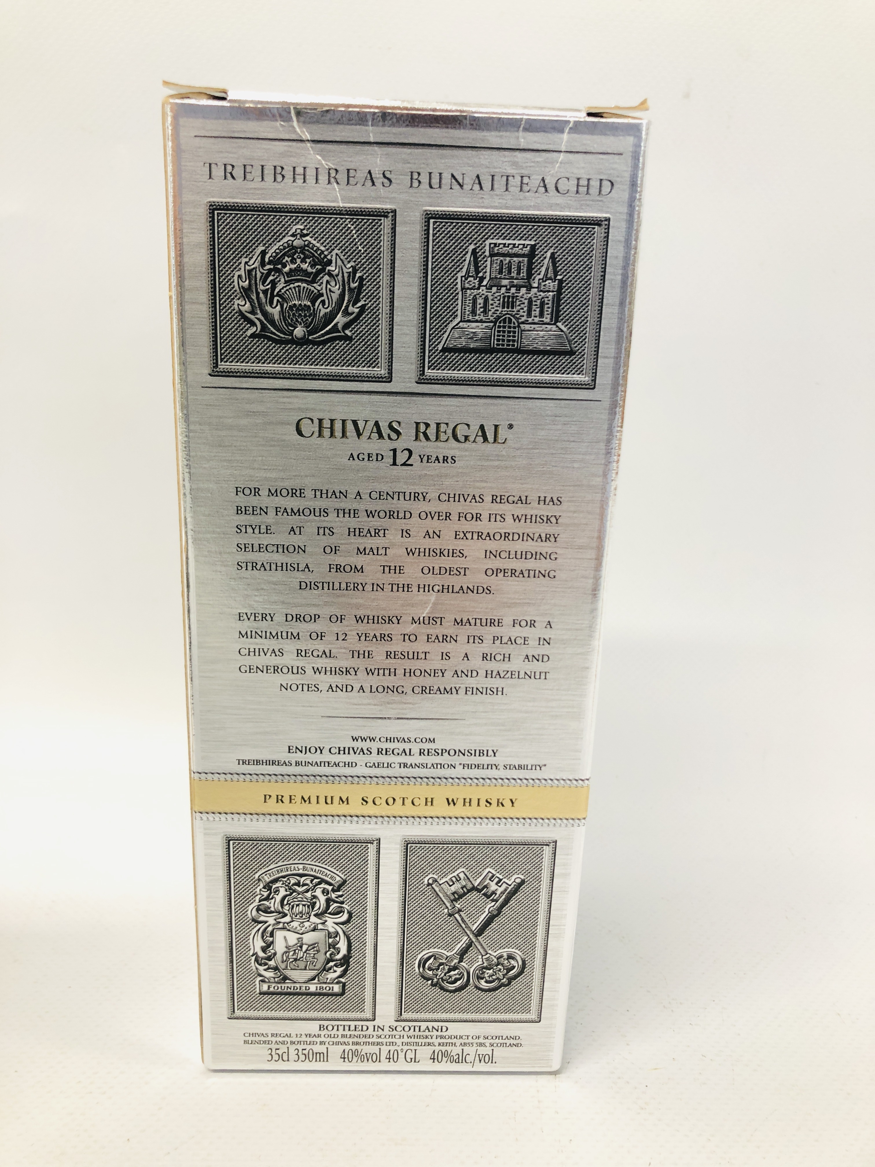 CHIVAS REGAL SCOTCH WHISKY 350ML (BOXED), WADE BELLS WHISKY 18. - Image 6 of 8