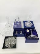 COLLECTION OF EDINBURGH CUT GLASS CRYSTAL TO INCLUDE 2 X DECANTERS (BOXED) ALONG WITH TWO BOXED