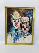 OIL ON BOARD CLOWN STUDY,