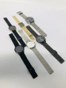 6 X GENTS BRACELET WATCHES TO INCLUDE MARKED ONE, INFINITE, CALVIN KLEIN, JAMES BARTS,