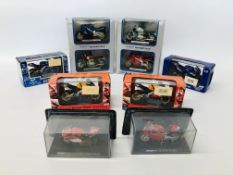 4 X "WELLY" DIE-CAST MODEL TRIUMPH MOTORCYCLES, 2 X REPSOL HONDA TEAM MOTORCYCLES (BOXED),