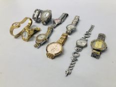 10 X LADIES BRACELET WATCHES MARKED SEKONDA, CASIO, MORGAN, APTE, SWATCH, CITIZEN, DANLEEX, LOTUS,