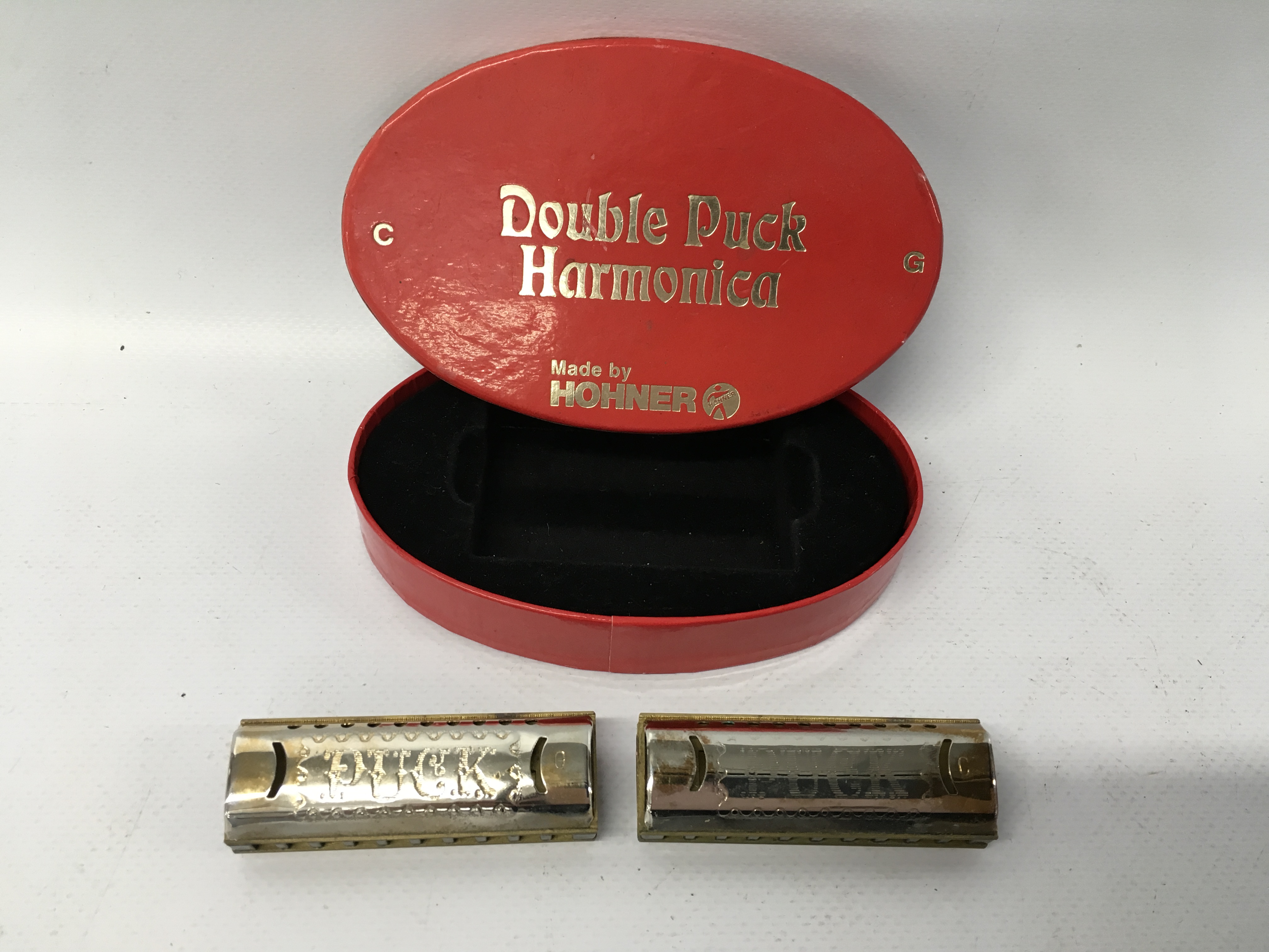 HOHNER DOUBLE PUCK HARMONICA IN ORIGINAL FITTED BOX - Image 3 of 4