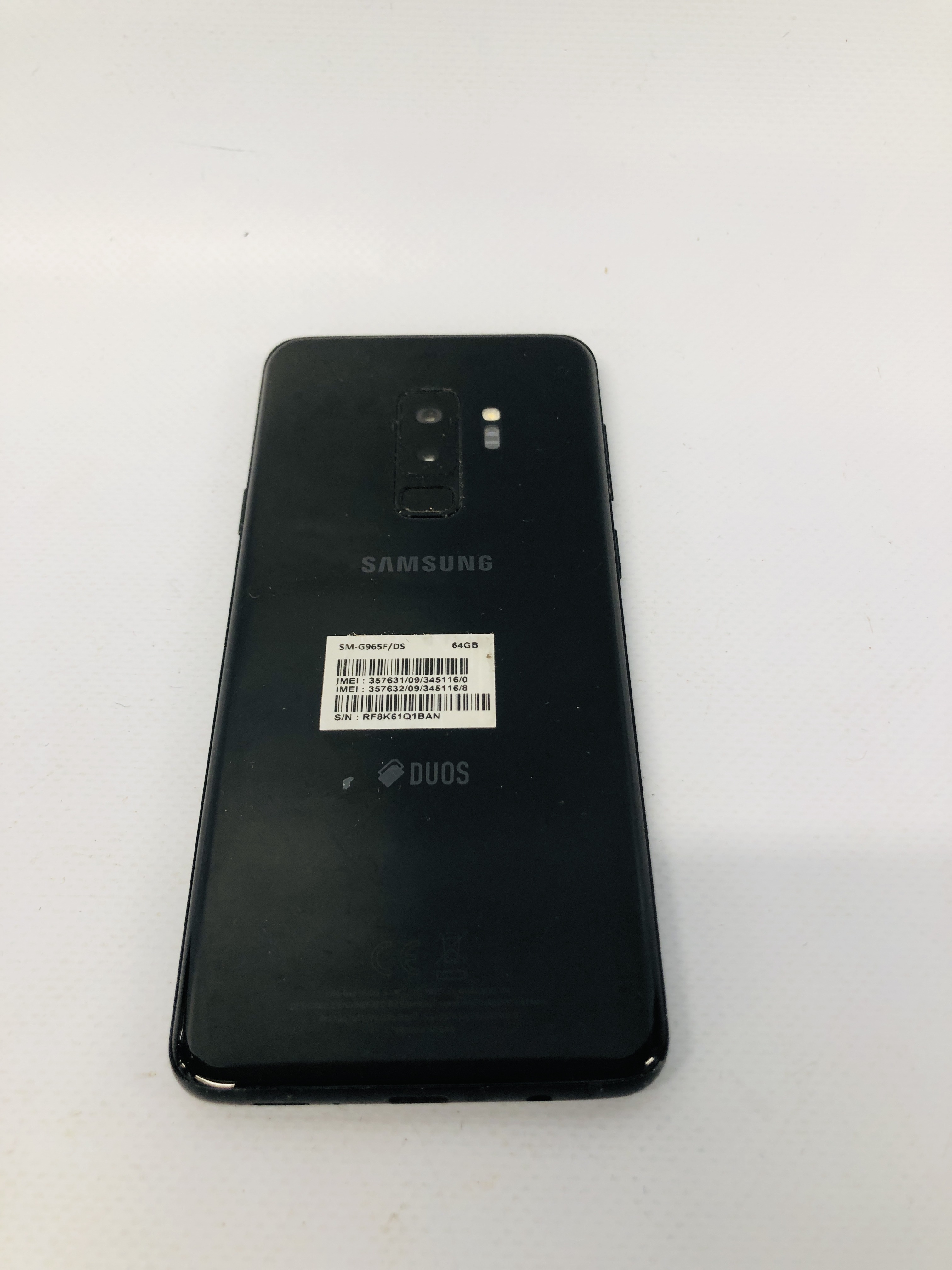 A SAMSUNG GALAXY S9+ SMARTPHONE - SOLD AS SEEN - NO GUARANTEE OF CONNECTIVITY - Image 3 of 3