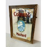 LARGE COLMANS MUSTARD 1980'S FRAMED MIRROR H 94CM X W 68CM