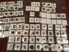 SUBSTANTIAL COLLECTION OF BOWLS CLUB BADGES, SOME SORTED ALPHABETICALLY, OTHERS ON LEAVES AND LOOSE,