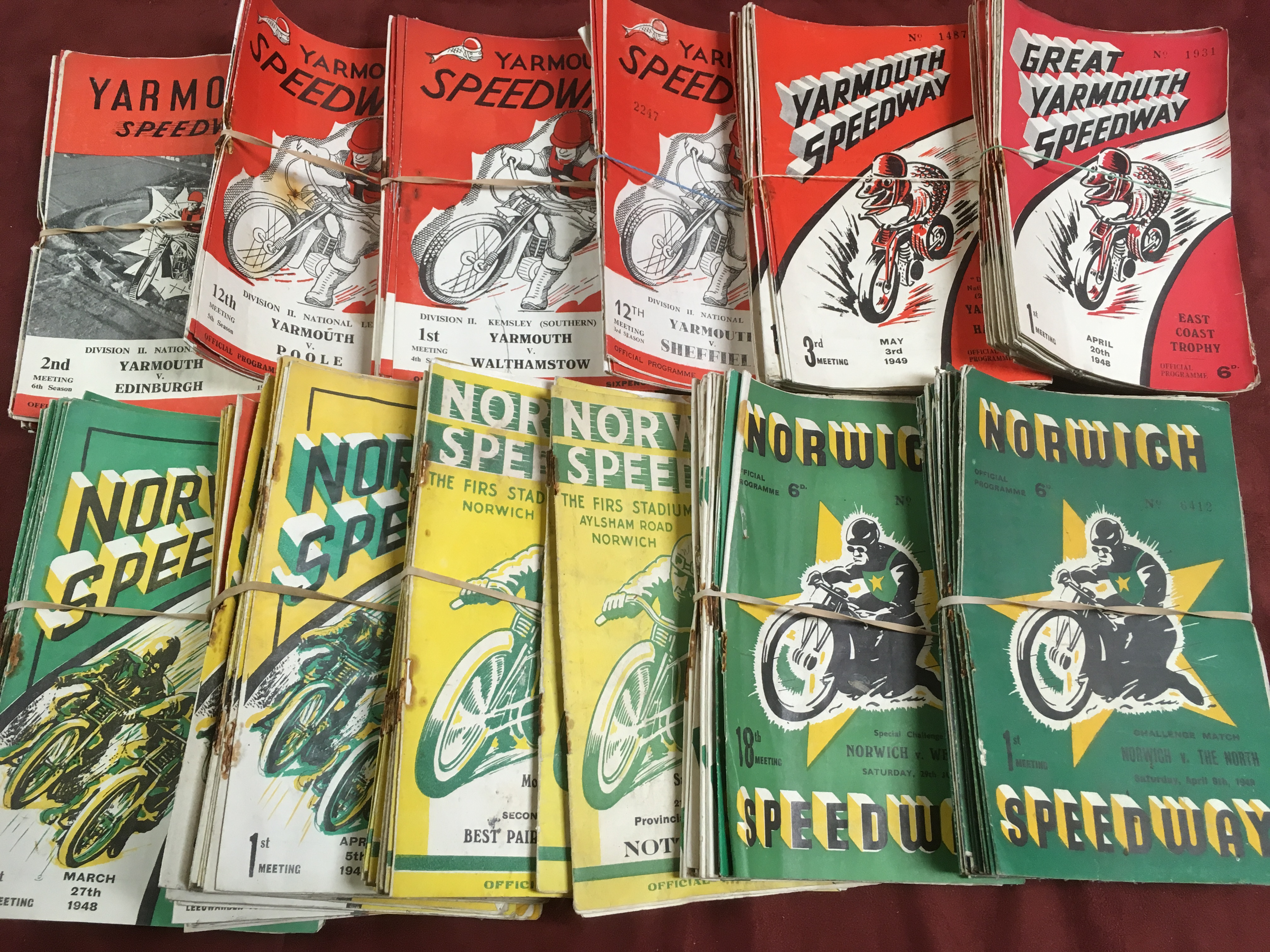 BOX WITH A QUANTITY OF NORWICH AND GREAT YARMOUTH SPEEDWAY PROGRAMMES, MAJORITY 1946-53, - Image 2 of 3