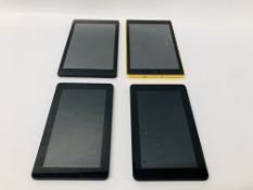 4 X AMAZON KINDLE FIRES - SOLD AS SEEN - NO GUARANTEE OF CONNECTIVITY