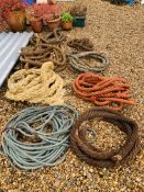 8 X COILS OF VARIOUS NYLON & SISAL ROPE