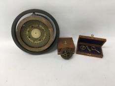 VINTAGE JOHN LILLEY AND GILLIE NORTH SHIELDS NAVEL COMPASS ALONG WITH A REPRODUCTION BOXED PORTABLE