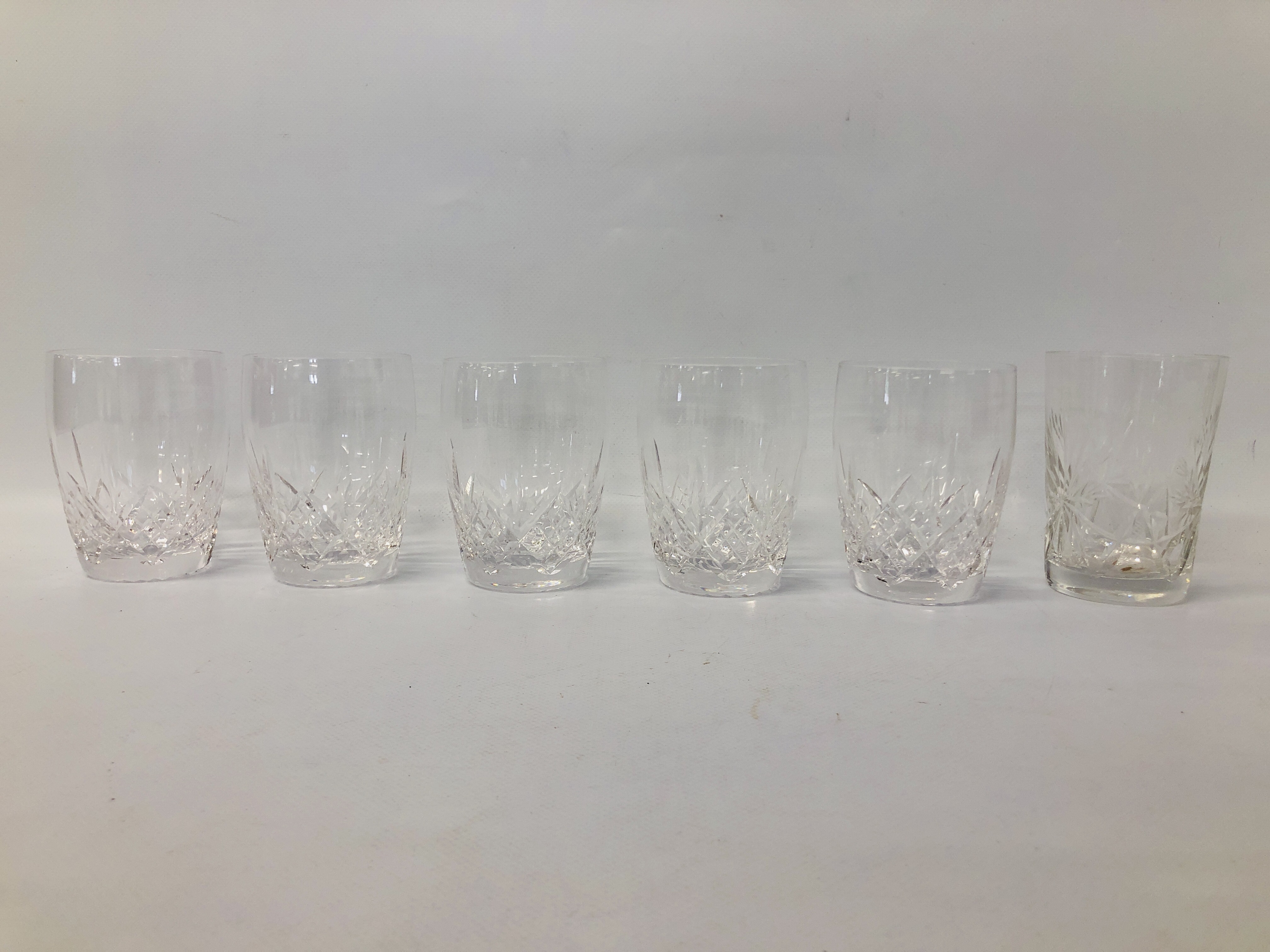 COLLECTION OF GOOD QUALITY CUT GLASS CRYSTAL DRINKING VESSELS ALONG WITH A SET OF 4 HAND PAINTED - Image 6 of 11