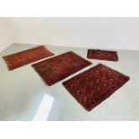 4 X VINTAGE AFGAN RUGS