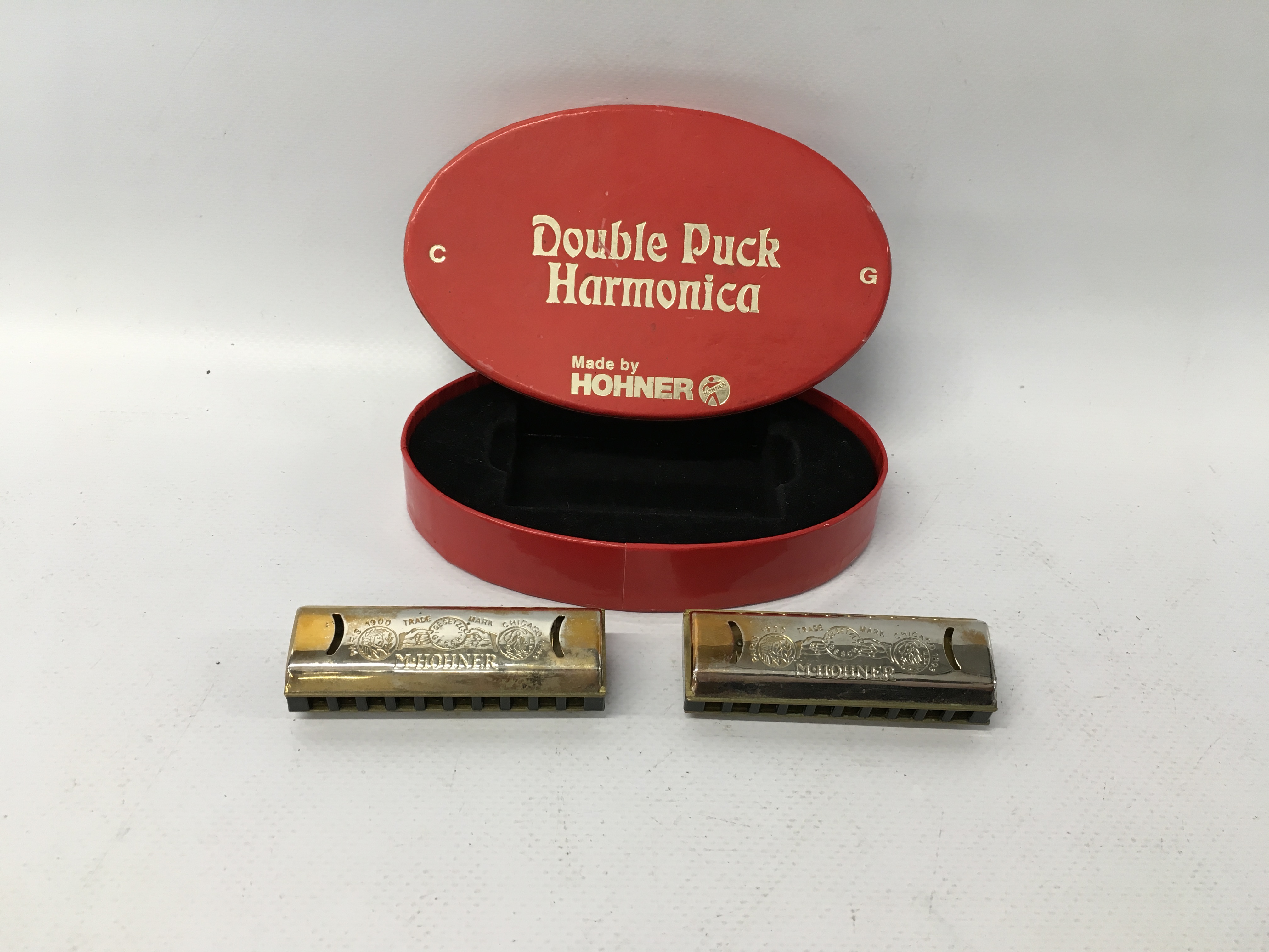 HOHNER DOUBLE PUCK HARMONICA IN ORIGINAL FITTED BOX - Image 2 of 4