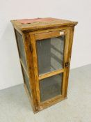 A VINTAGE PINE MEAT SAFE W 49CM, H 96CM,