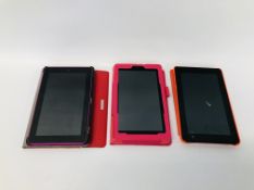 3 X AMAZON KINDLE FIRES - SOLD AS SEEN - NO GUARANTEE OF CONNECTIVITY