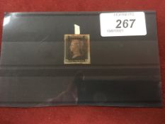 GB: 1840 1d BLACK PLATE 1B, QJ, FOUR MARGINS, RED MALTESE CROSS,