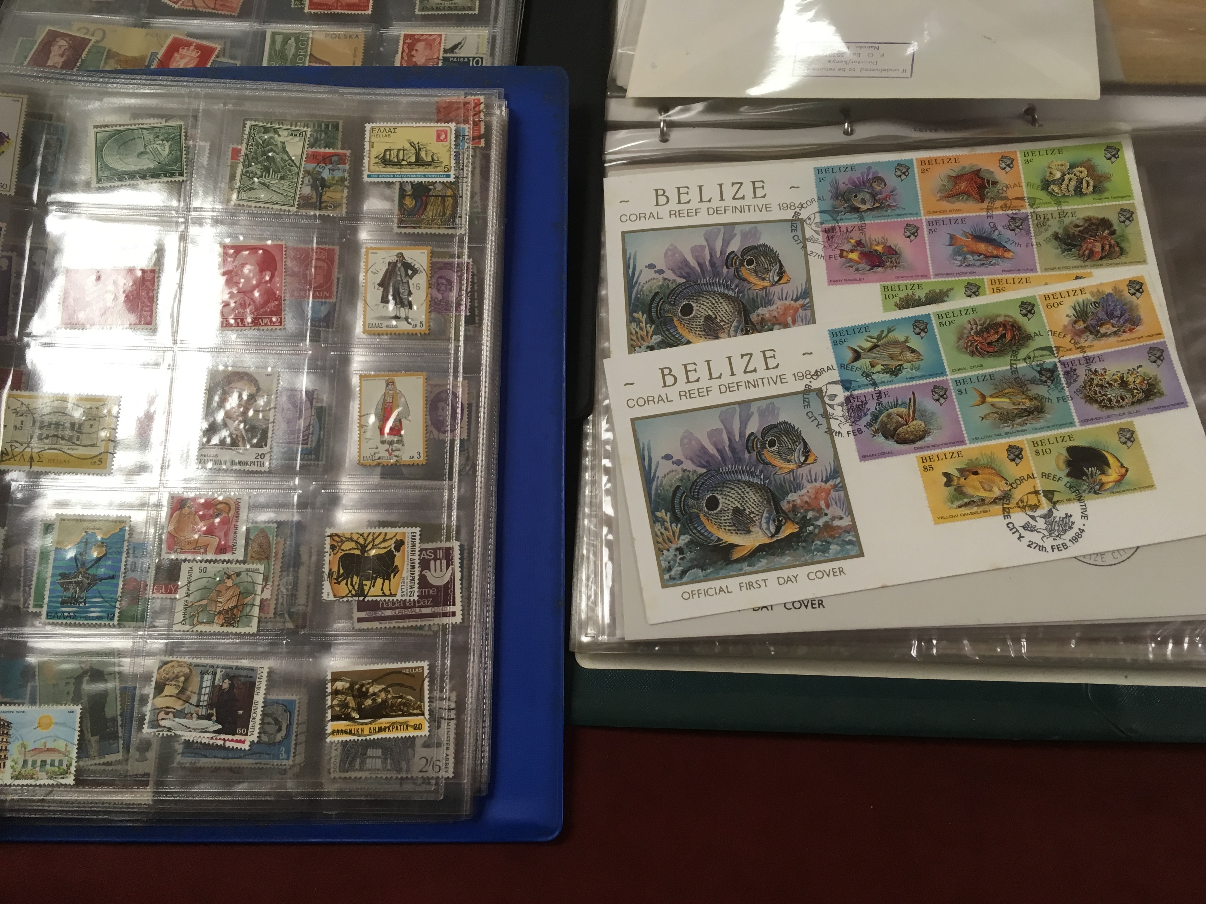 COLLECTION OF STAMPS AND COVERS IN SIX FOLDERS, KUT AND BELIZE FIRST DAY COVERS ETC. - Image 2 of 3