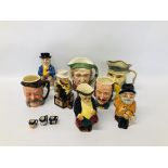 COLLECTION OF 8 CHARACTER / TOBY JUGS TO INCLUDE STAFFORDSHIRE,