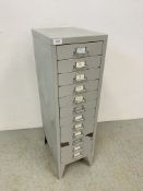 A STEEL TWELVE DRAWER COLLECTORS/FILING CHEST