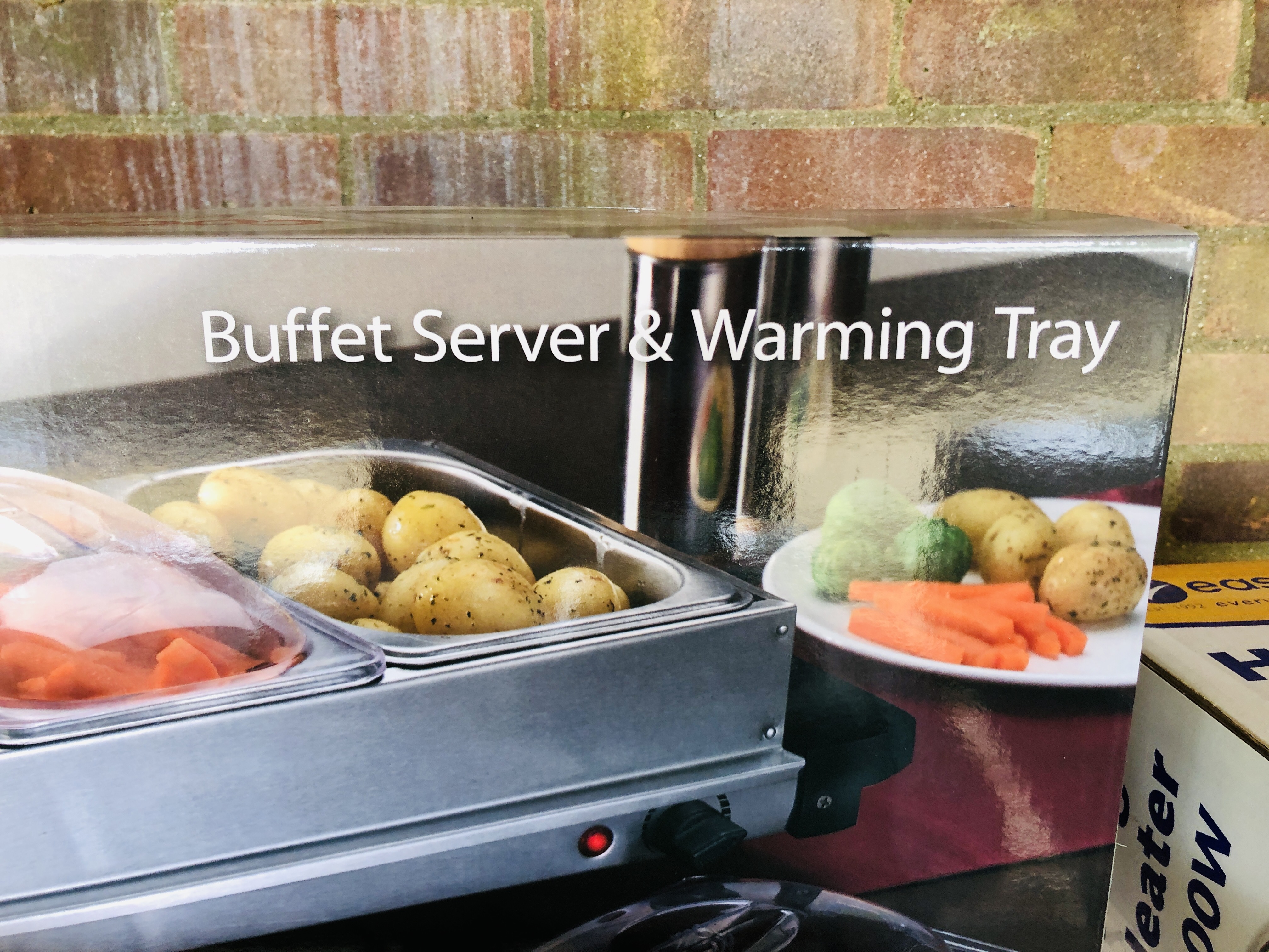 2 X COOKS BUFFET SERVER & WARMING TRAY (ONE BOXED) ALONG WITH A EASYLIFE HALOGEN HEATER 1200W - Image 2 of 3