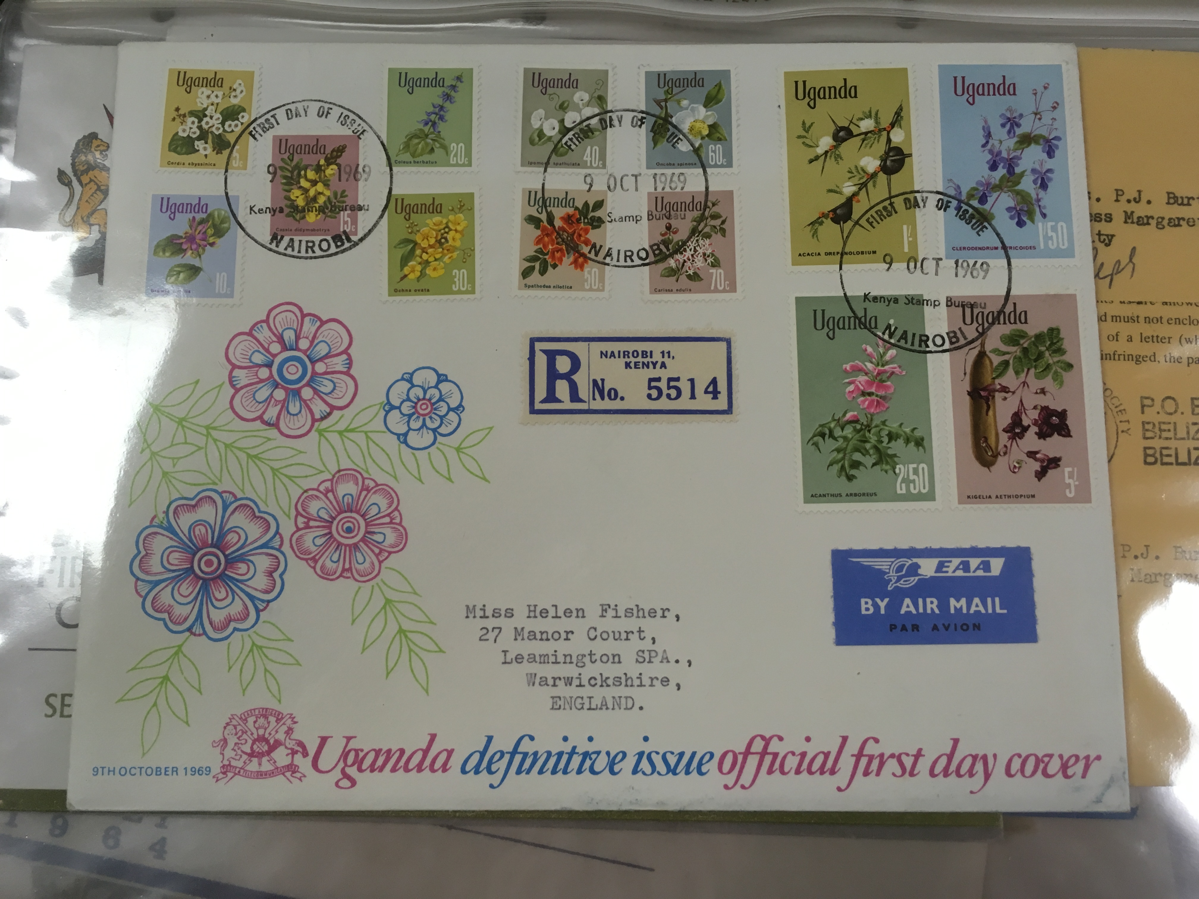 COLLECTION OF STAMPS AND COVERS IN SIX FOLDERS, KUT AND BELIZE FIRST DAY COVERS ETC. - Image 3 of 3