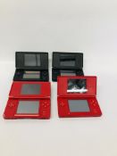 4 X NINTENDO DS LITE - SOLD AS SEEN - NO GUARANTEE OF CONNECTIVITY