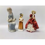 1 X ROYAL DOULTON FIGURINE - TOP OF THE HILL HN1834 ALONG WITH ZAPHIR ORNAMENT YOUNG GIRL AND