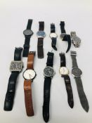 10 VARIOUS WRIST WATCHES TO INCLUDE MARKED BUREI, SKAGEN, INEX, VICTORINOX, ARSENAL, ACCURIST,