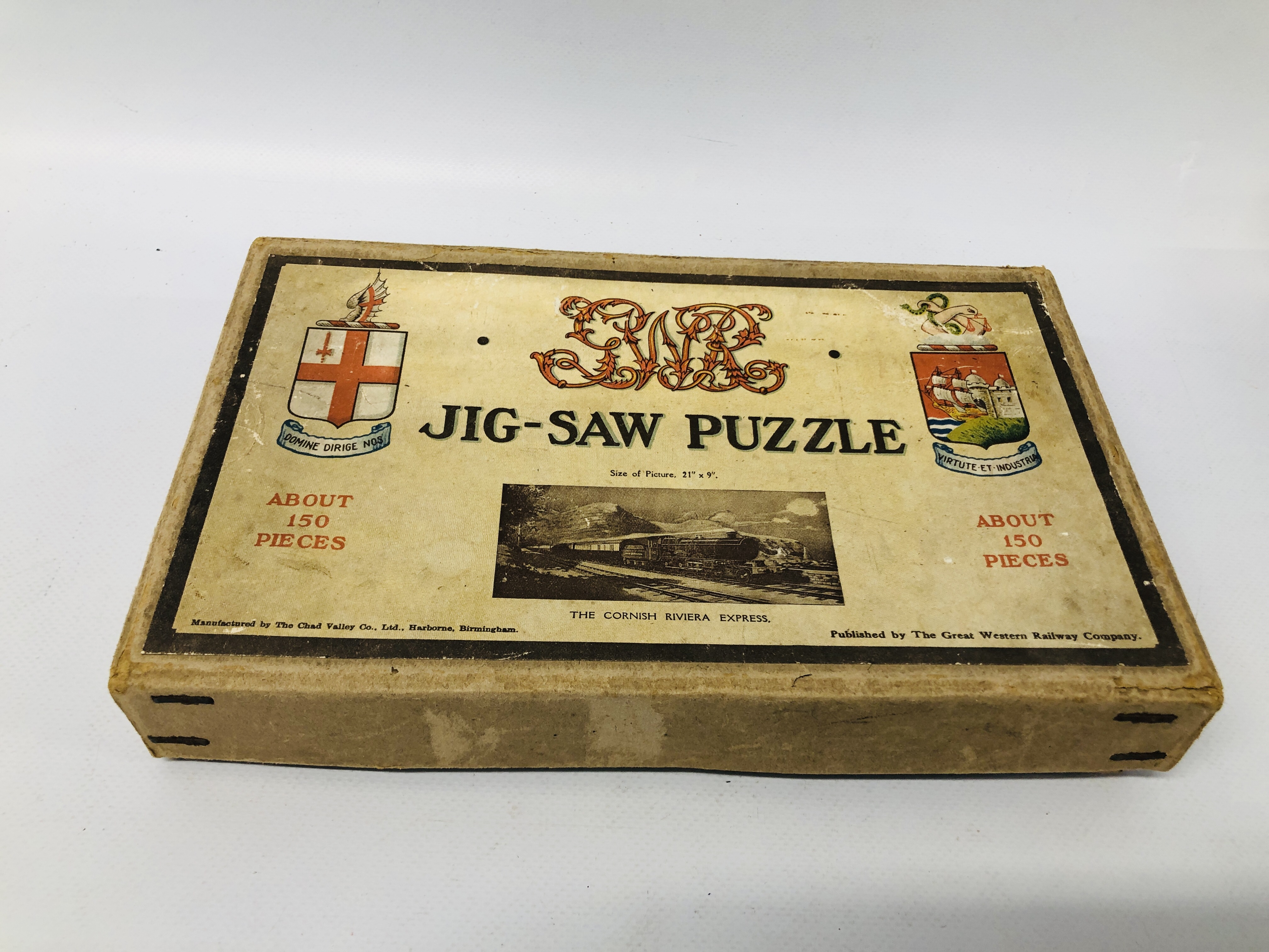 3 X VINTAGE BOXED RAILWAY RELATED PUZZLES + ONE OTHER ALONG WITH A TRIANG CHORAL SPINNING TOP - Image 2 of 9