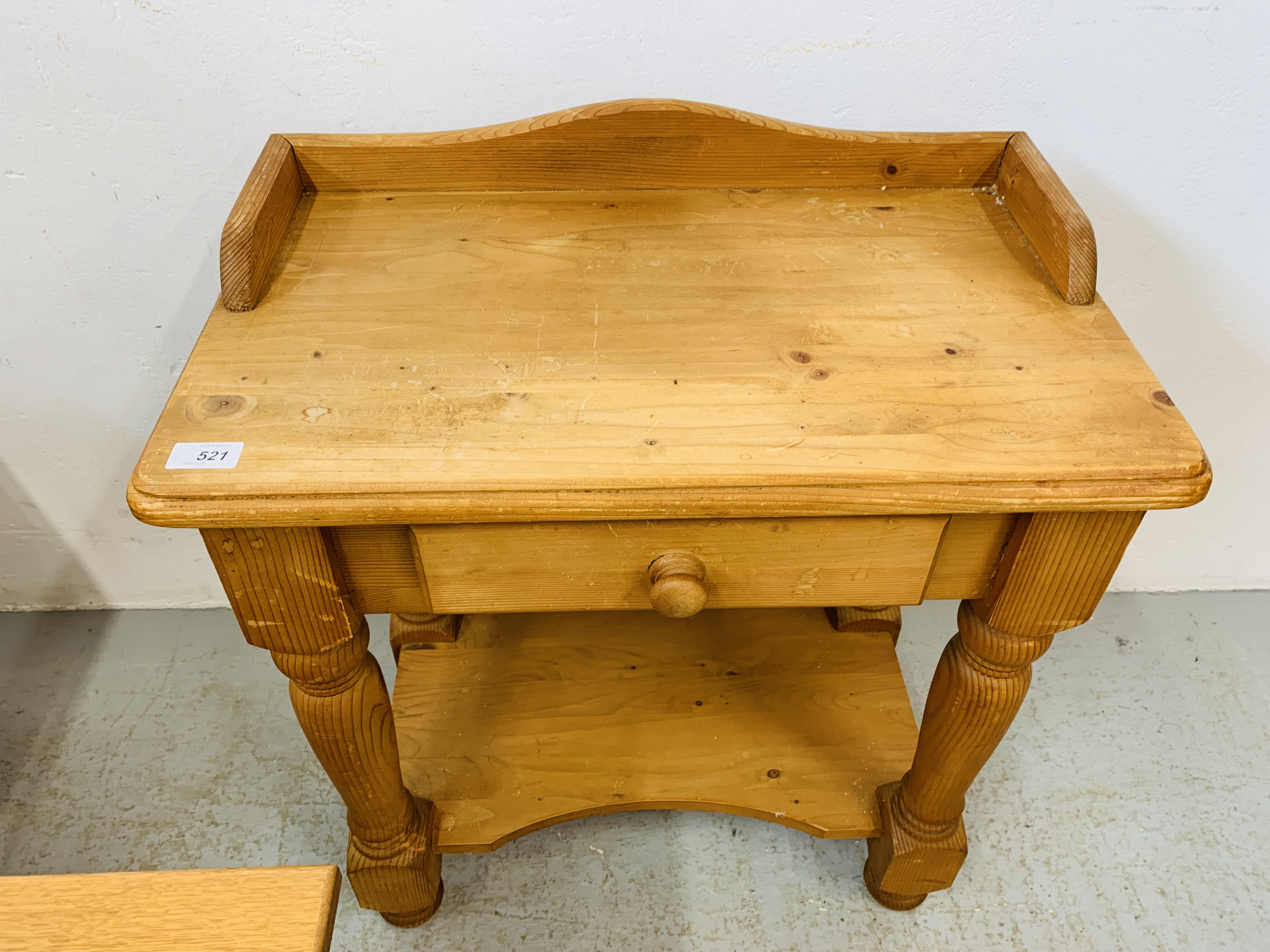 SMALL SOLID WAXED PINE SINGLE DRAWER BEDSIDE STAND, - Image 5 of 5