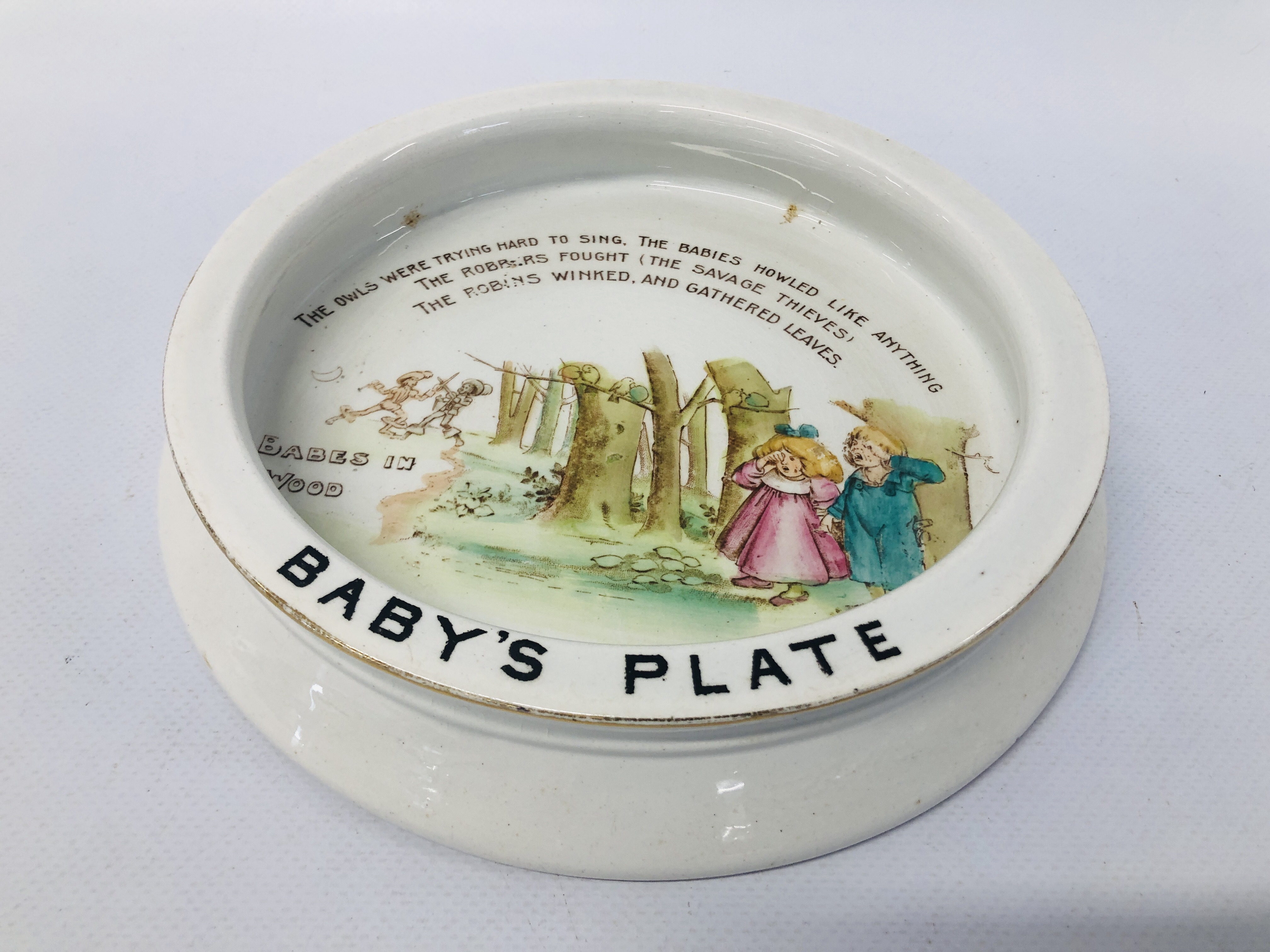 SHELLY BABYS PLATE "BABES IN WOOD"