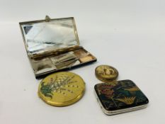 AN ART DECO COMPACT ALONG WITH A YARDLEY COMPACT,