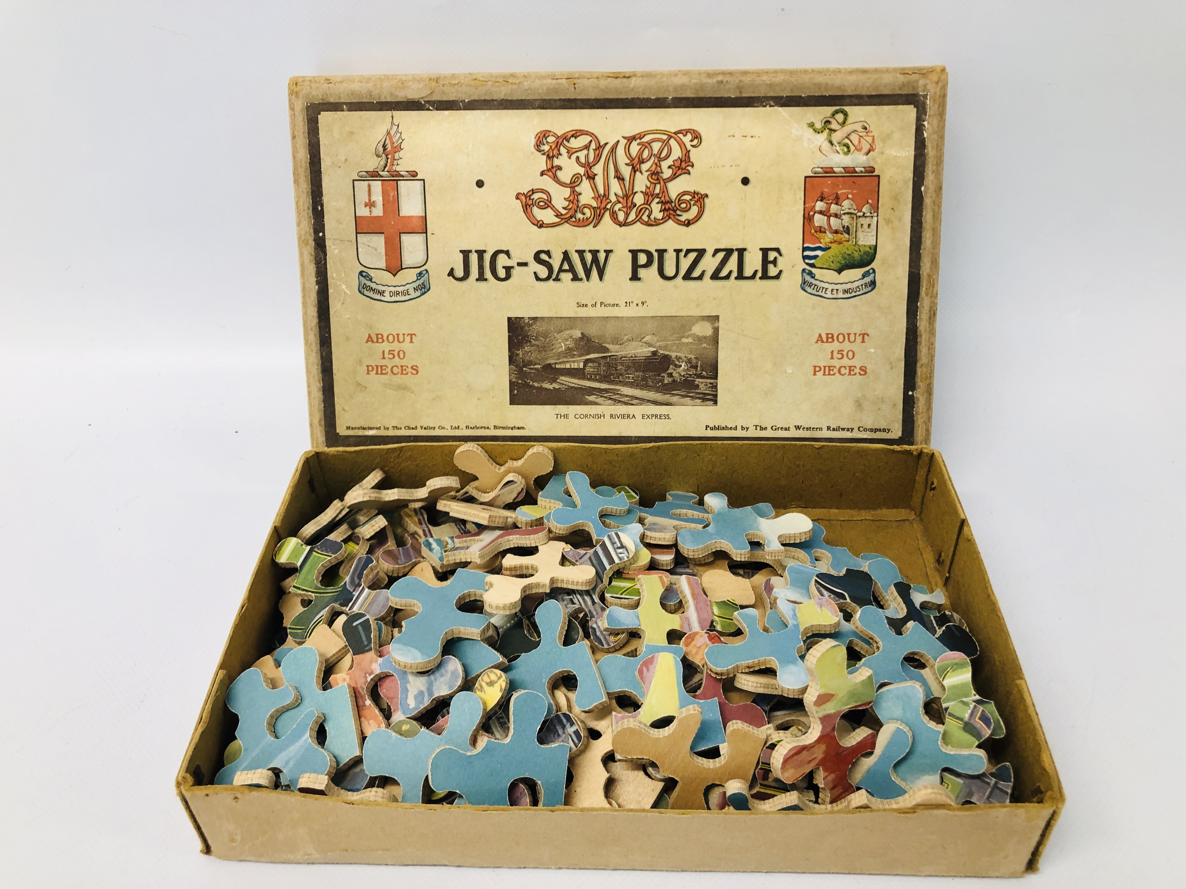 3 X VINTAGE BOXED RAILWAY RELATED PUZZLES + ONE OTHER ALONG WITH A TRIANG CHORAL SPINNING TOP - Image 3 of 9