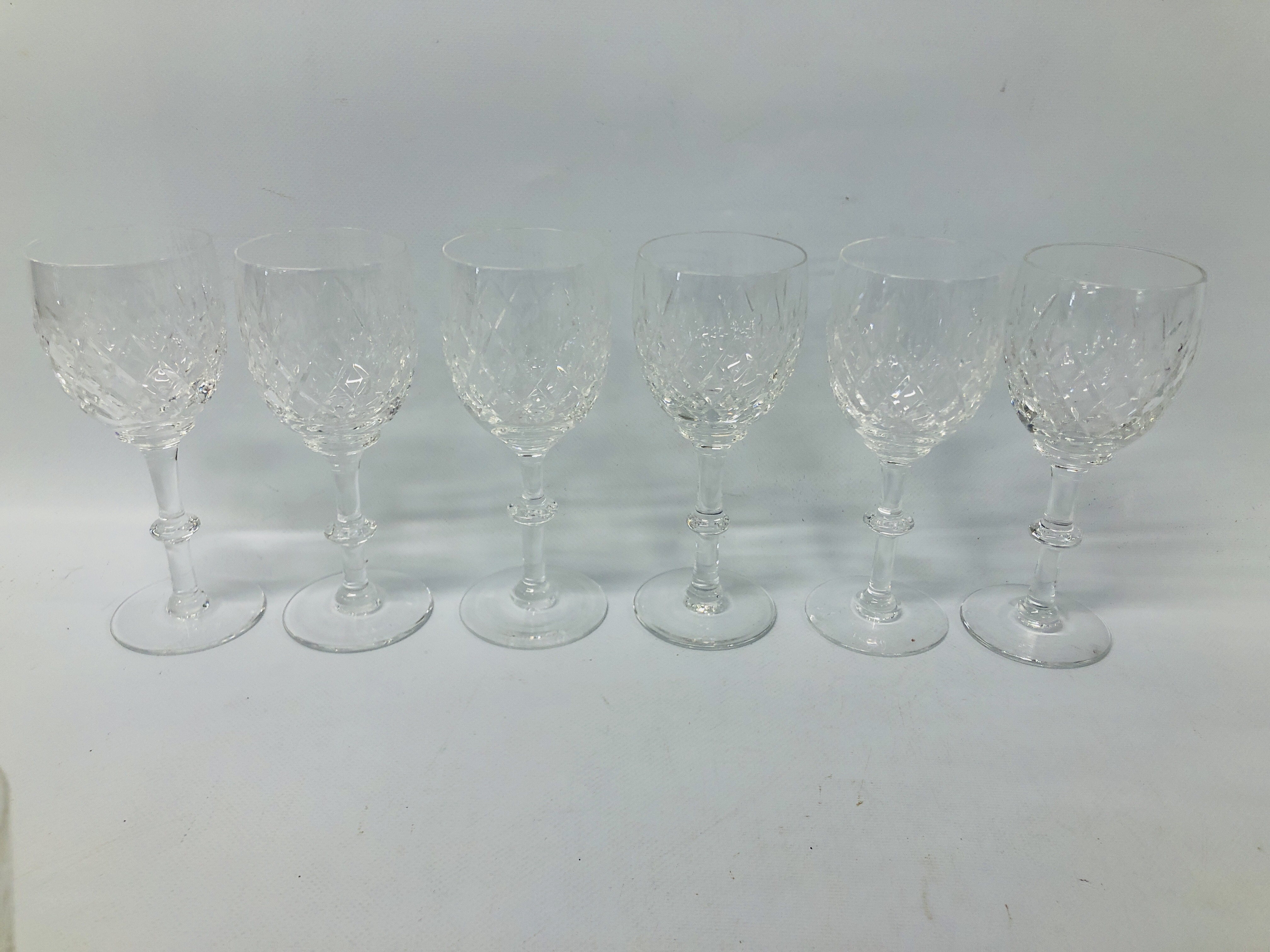 COLLECTION OF GOOD QUALITY CUT GLASS CRYSTAL DRINKING VESSELS ALONG WITH A SET OF 4 HAND PAINTED - Image 5 of 11