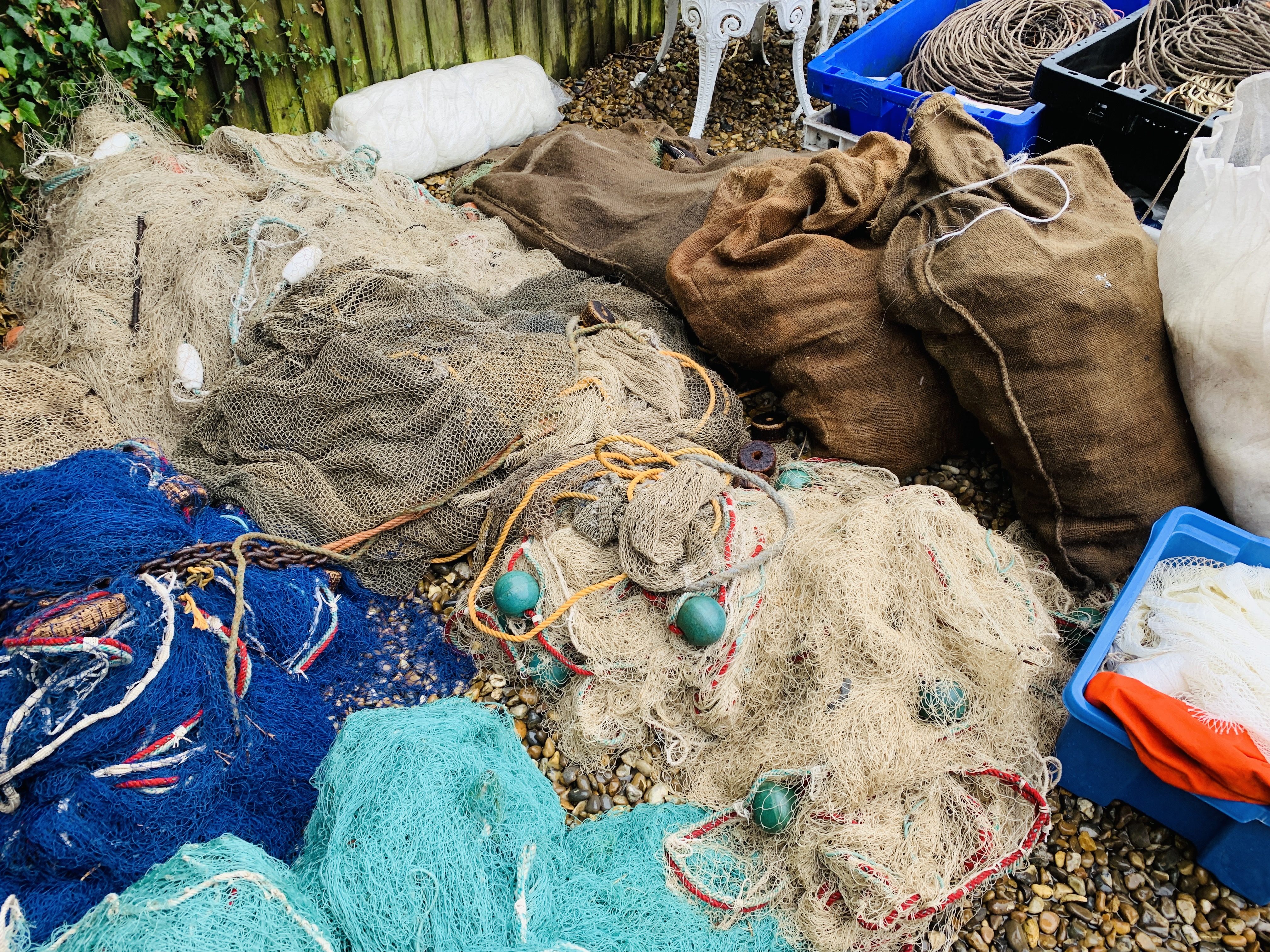 13 VARIOUS FISHING NETS, - Image 3 of 8