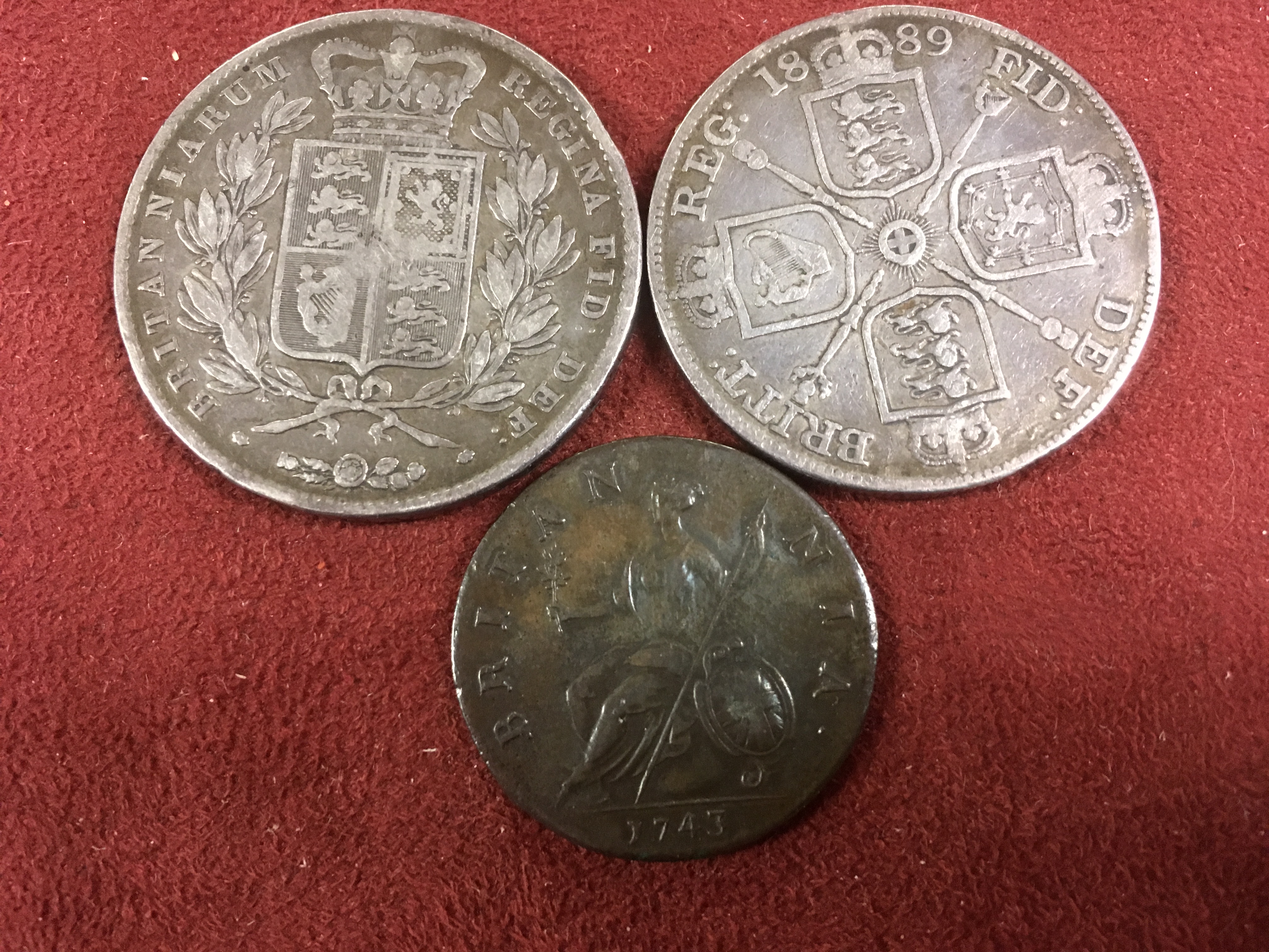 TUB MIXED UK AND OVERSEAS COINS, FEW SILVER INCLUDING 1844 CROWN, 1889 DOUBLE FLORIN ETC. - Image 3 of 4