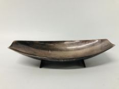 A SILVER BOAT SHAPED BOWL,