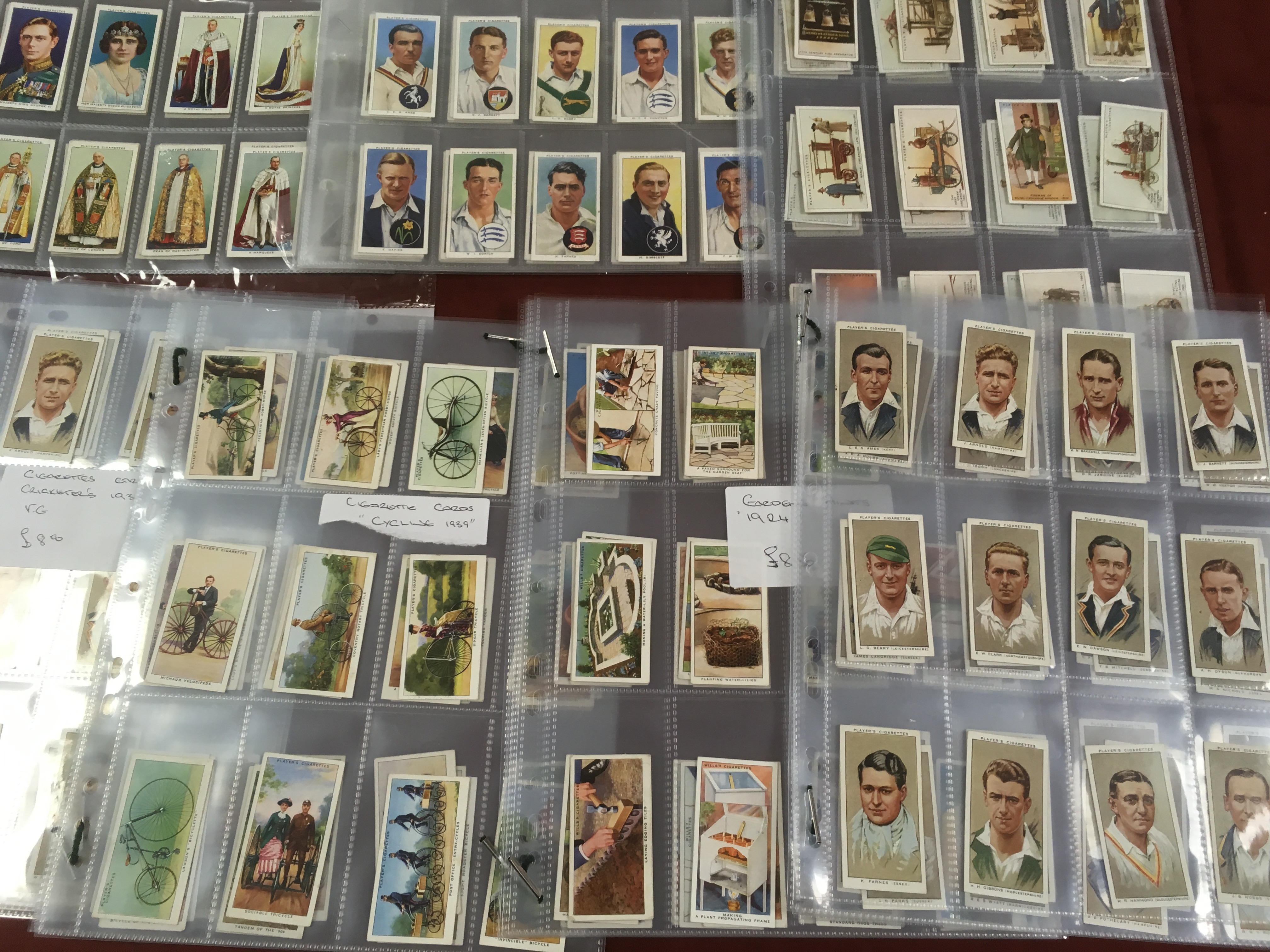 A COLLECTION OF CIGARETTE CARDS ON LEAVES IN EIGHT FOLDERS, STUCK IN ALBUMS, PLAYER, WILLS, - Image 2 of 5