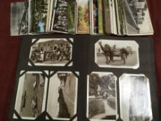 MIXED POSTCARDS IN ALBUM AND LOOSE, EGYPT, ADEN, MALTA, AUSTRALIA, GREETINGS ETC.