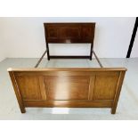 EDWARDIAN MAHOGANY INLAID BED FRAME W 142CM