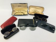 TWO VINTAGE POLAROID SPECTACLES, FOUR CASED SPECTACLES,