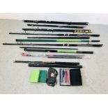 PAIR OF ULTIMATE BEACH PRO FISHING RODS, SHAKESPEARE PRO-POWER BEACH CASTER,