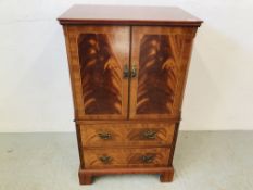 REPRODUCTION FLAME MAHOGANY CABINET W 60CM, D 43CM,