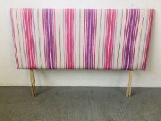 A DESIGNER STRIPED DOUBLE HEADBOARD