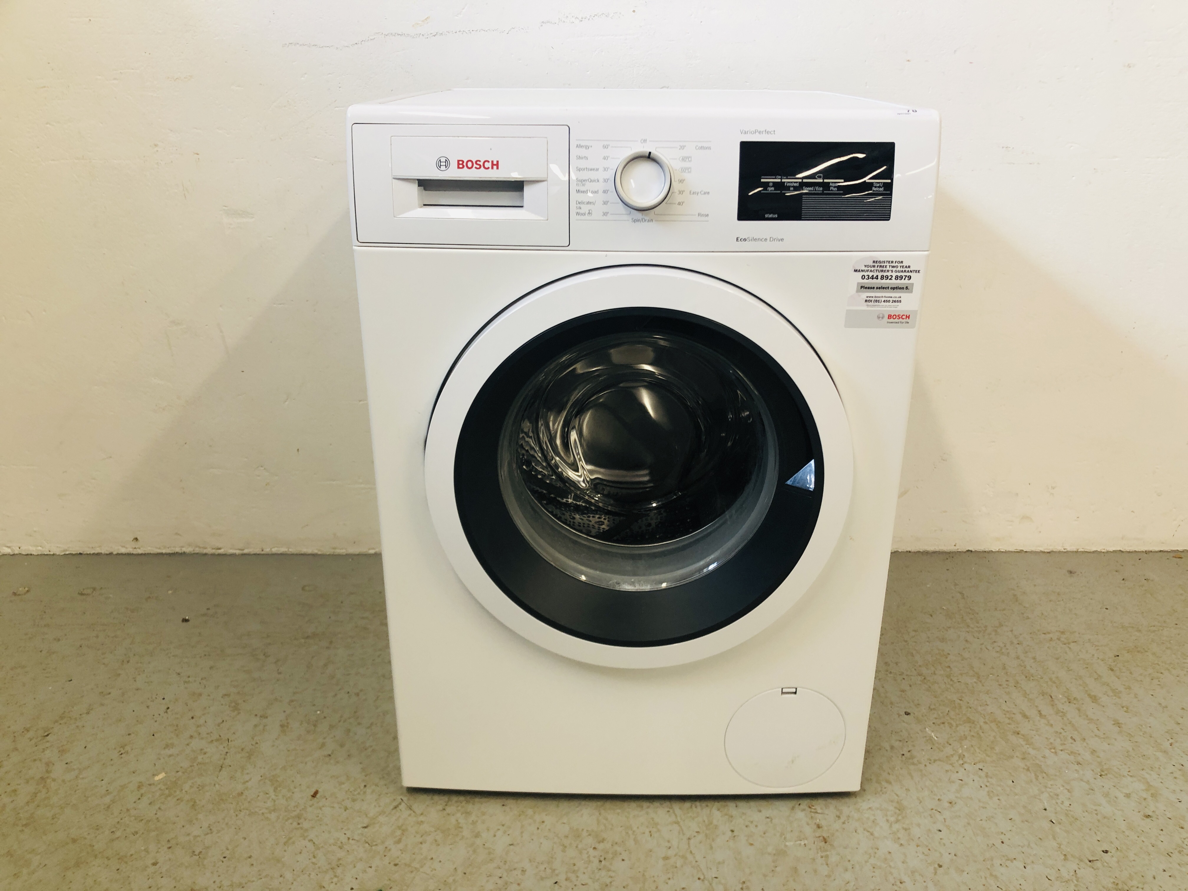 BOSCH VARIO PERFECT ECOSILENCE DRIVE WASHING MACHINE - SOLD AS SEEN