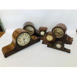 A COLLECTION OF 6 MANTEL CLOCKS TO INCLUDE WESTMINSTER CHIME,