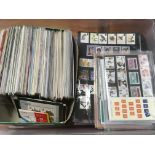 GB: BOX WITH EXTENSIVE DECIMAL MINT PRESENTATION PACKS, FEW BOOKLETS, COMMEM SETS IN STOCKBOOK,