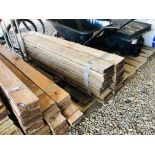 14 BUNDLES OF TREATED FEATHER EDGE BOARDS